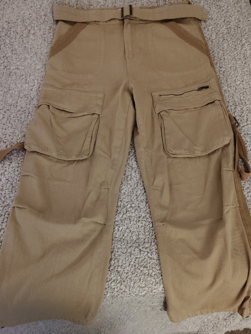 Zara Cargo Pants in Tan